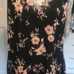 Torrid Black Top with Pink Floral Design